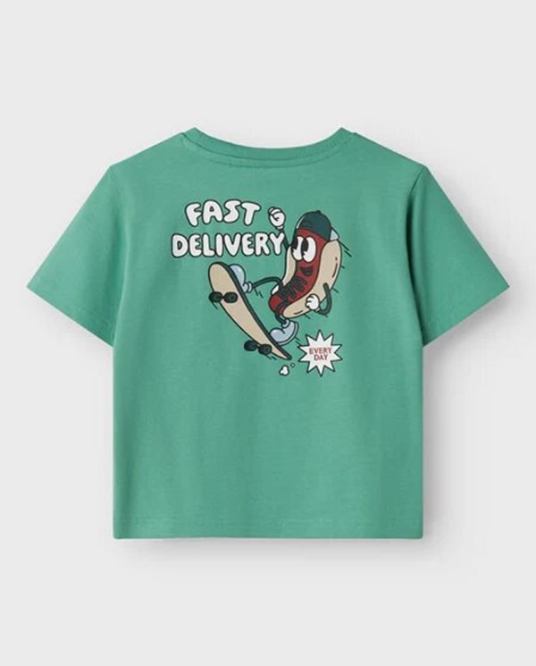CAMISETA CON ESTAMPADO DETRÁS VERDE MENTA