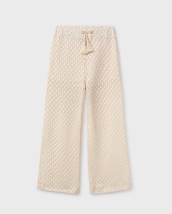 PANTALÓN LARGO CALADO CRUDO