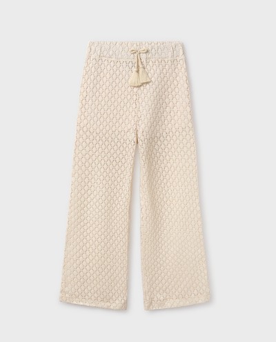 PANTALÓN LARGO CALADO CRUDO