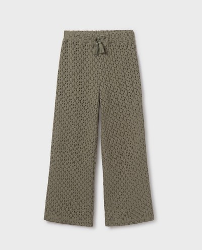 PANTALÓN LARGO CALADO SALVIA