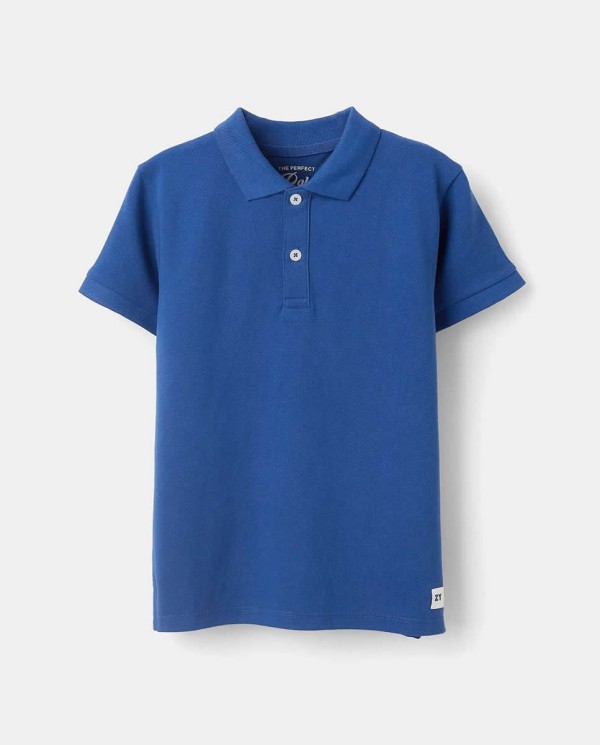 POLO M/CORTA BASICO AZUL