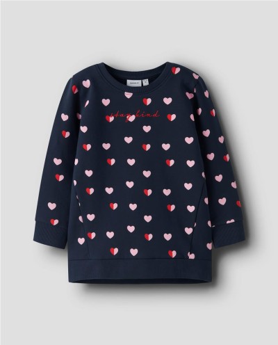 SUDADERA LARGA CORAZONES