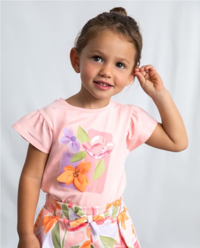 CAMISETA APLIQUE FLOR