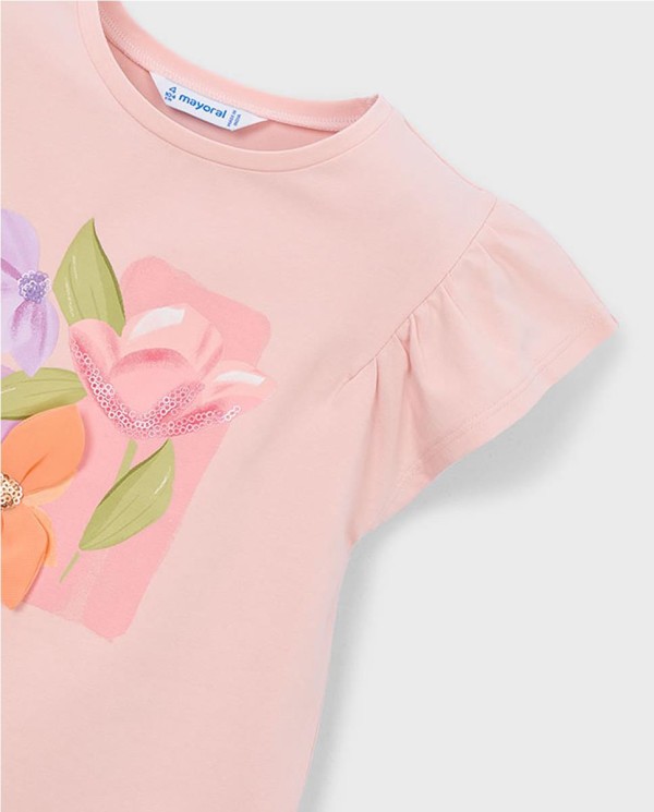 CAMISETA APLIQUE FLOR