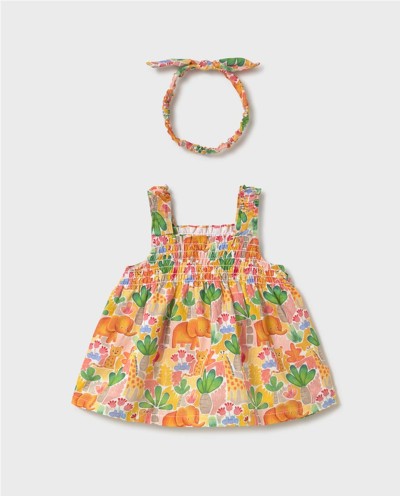 VESTIDO ESTAMPADO CON DIADEMA
