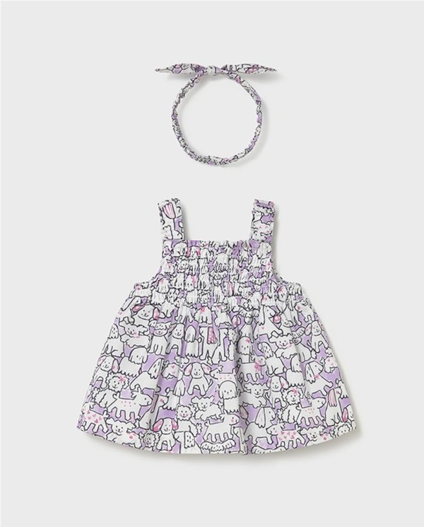 VESTIDO ESTAMPADO CON DIADEMA