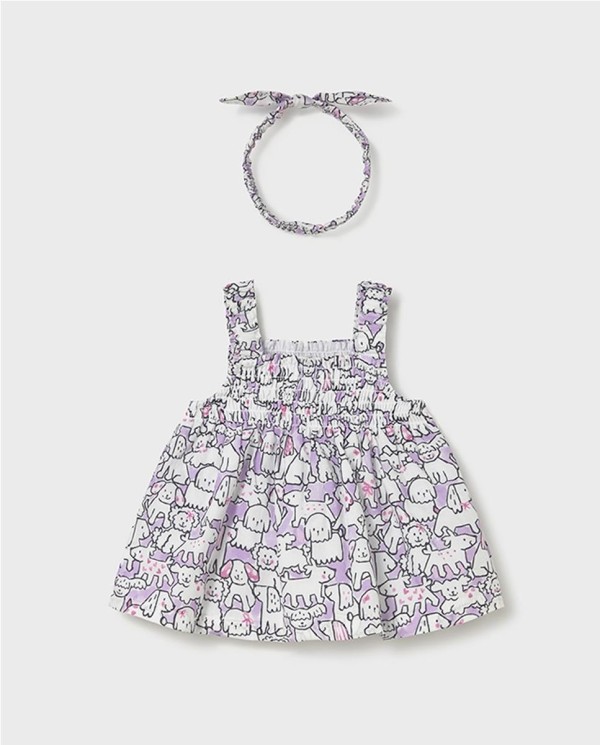 VESTIDO ESTAMPADO CON DIADEMA