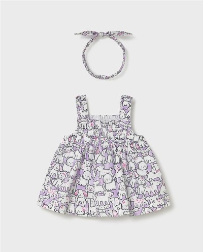 VESTIDO ESTAMPADO CON DIADEMA