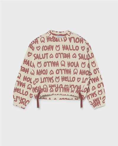 SUDADERA ESTAMPADA HELLO
