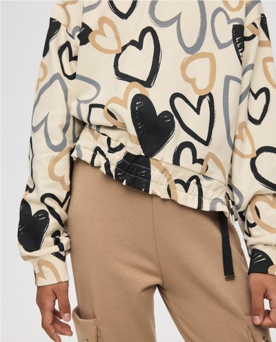 SUDADERA ESTAMPADA HEARTS