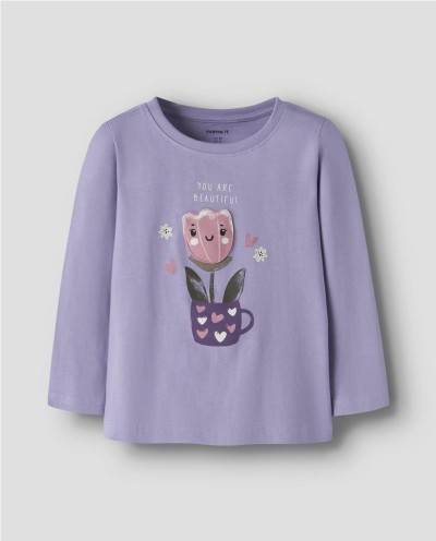 CAMISETA FLORES VIOLETA
