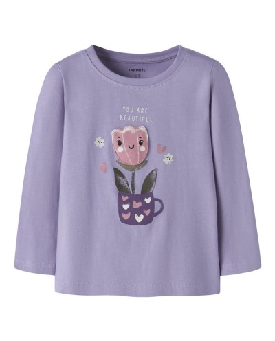 CAMISETA FLORES VIOLETA