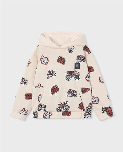 SUDADERA CAPUCHA ESTAMPADA