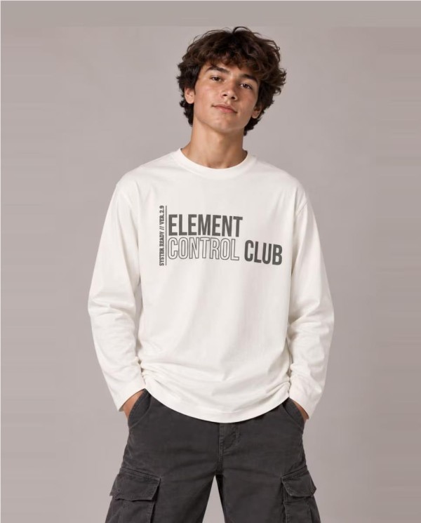 CAMISETA M/L PRINT FRONTAL NATA
