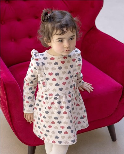 VESTIDO FELPA CORAZONES