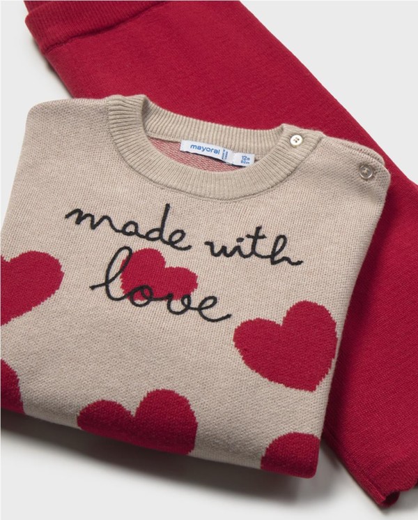 CONJUNTO TRICOT CORAZONES 2