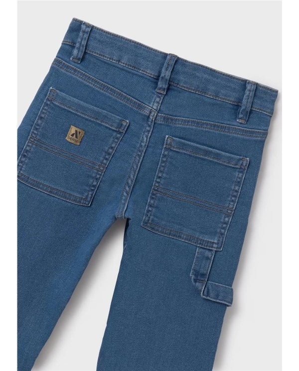 PANTALÓN DENIM RECTO PESPUNTES